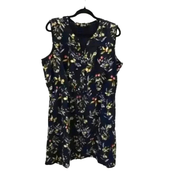 Nicole Miller Navy Floral Print Sleeveless Dress - Picture 1 of 11